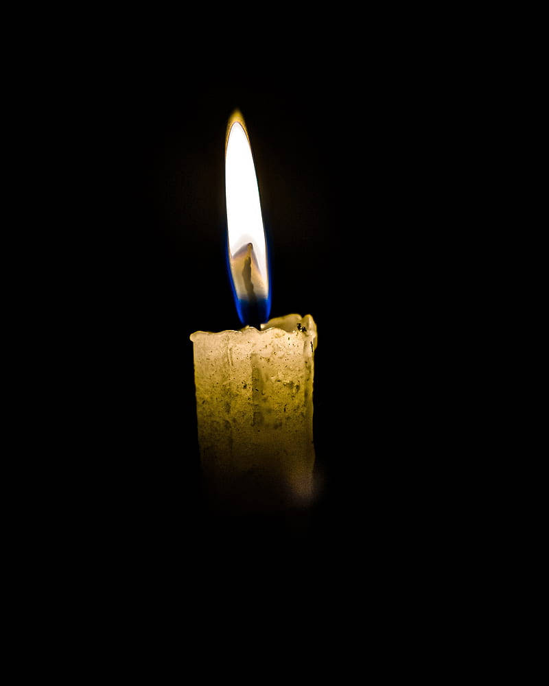 Lit Old Candle Condolence Wallpaper