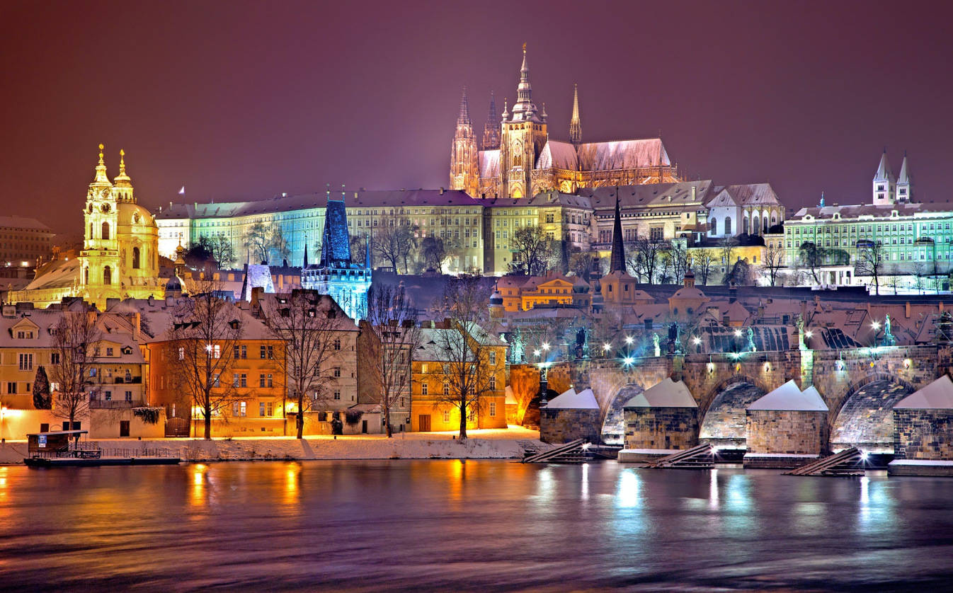 Lit-up Prague Wallpaper