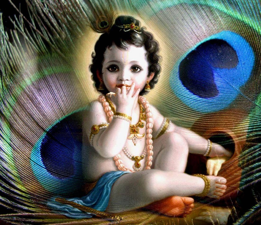 Little Krishna With Jewelries Wallpaper