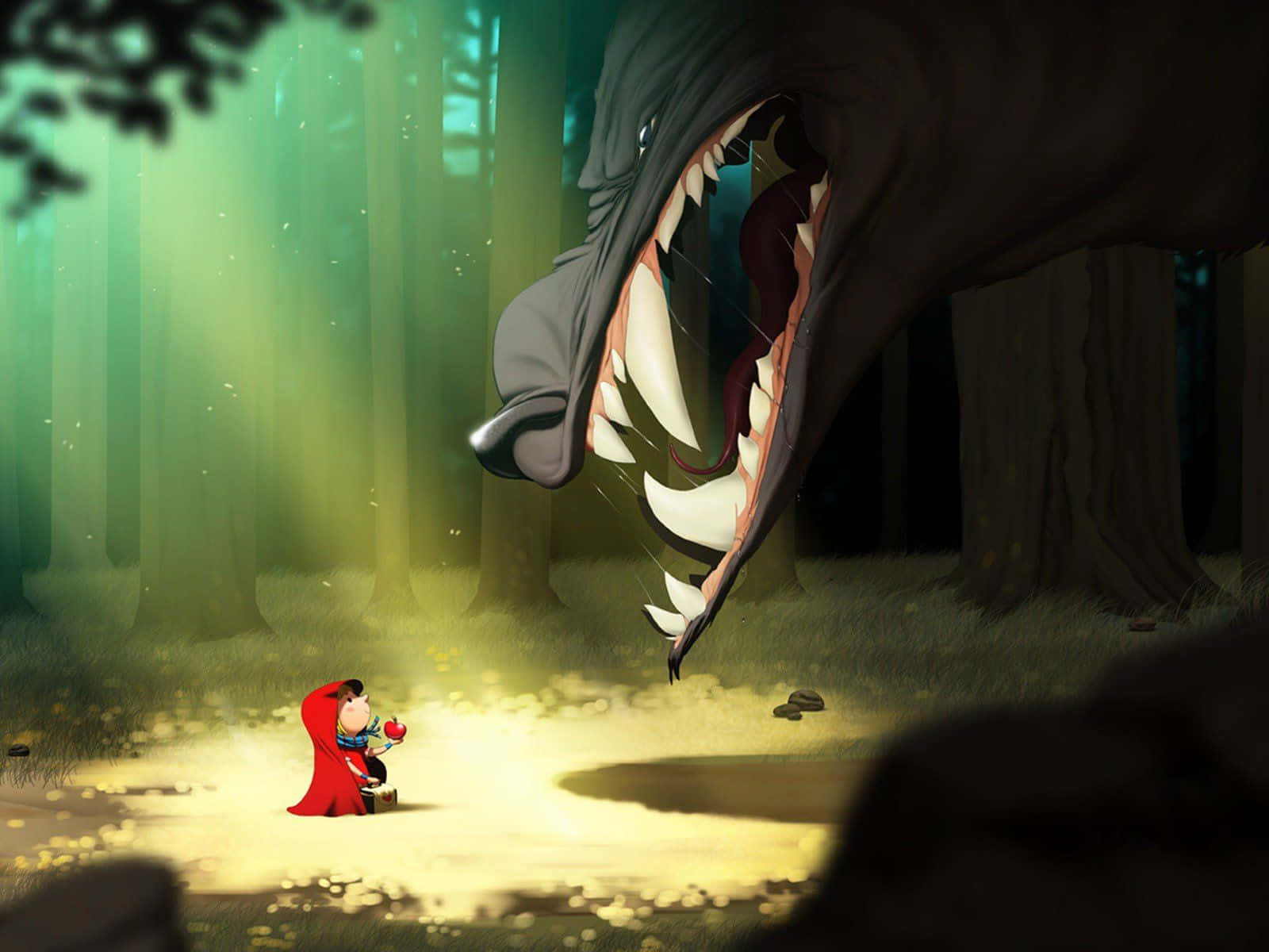 Little Red Riding Hood Cartoon Wallpaper