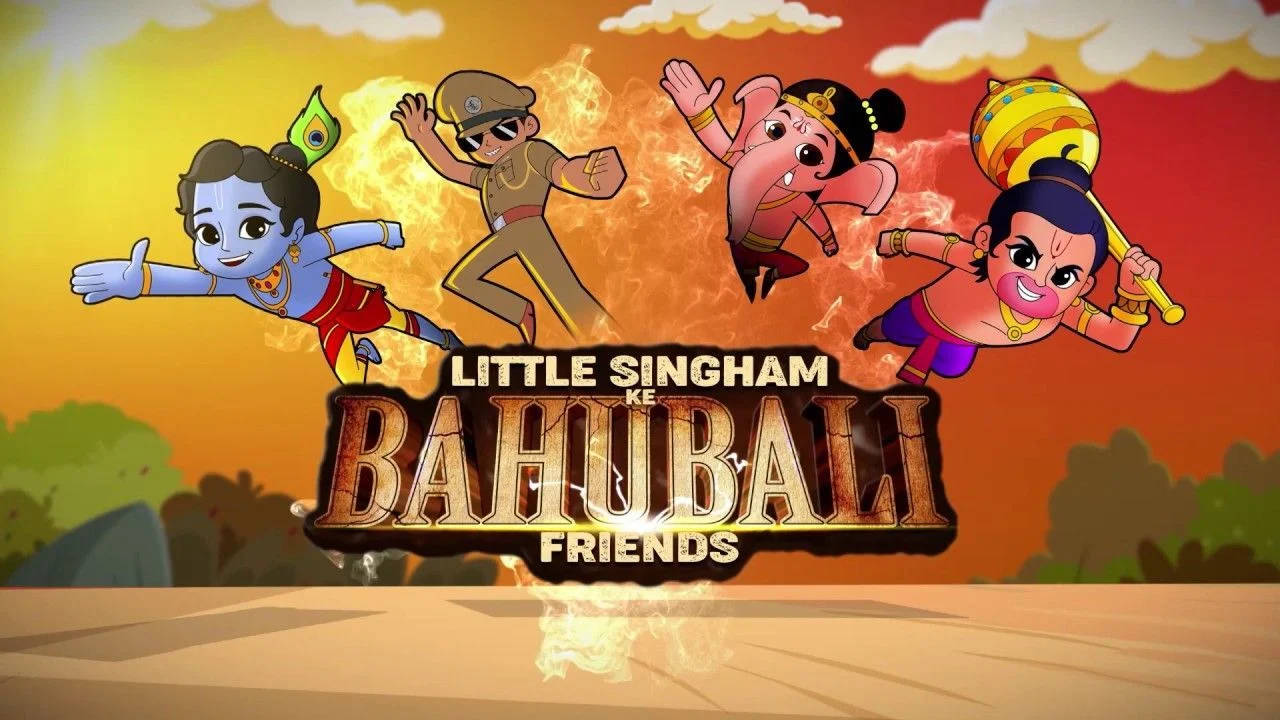 Little Singham Bahubali Friends Wallpaper