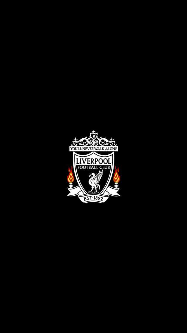 Liverpool Fc Logo On A Black Background Wallpaper