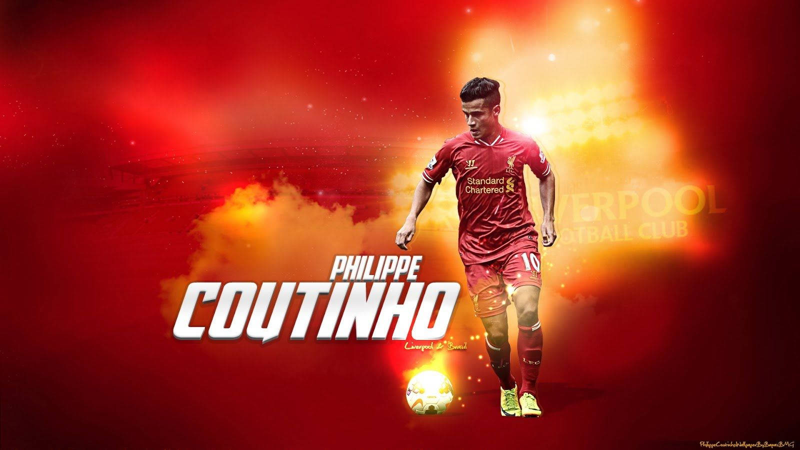 Liverpool Fc Player Philippe Coutinho Wallpaper