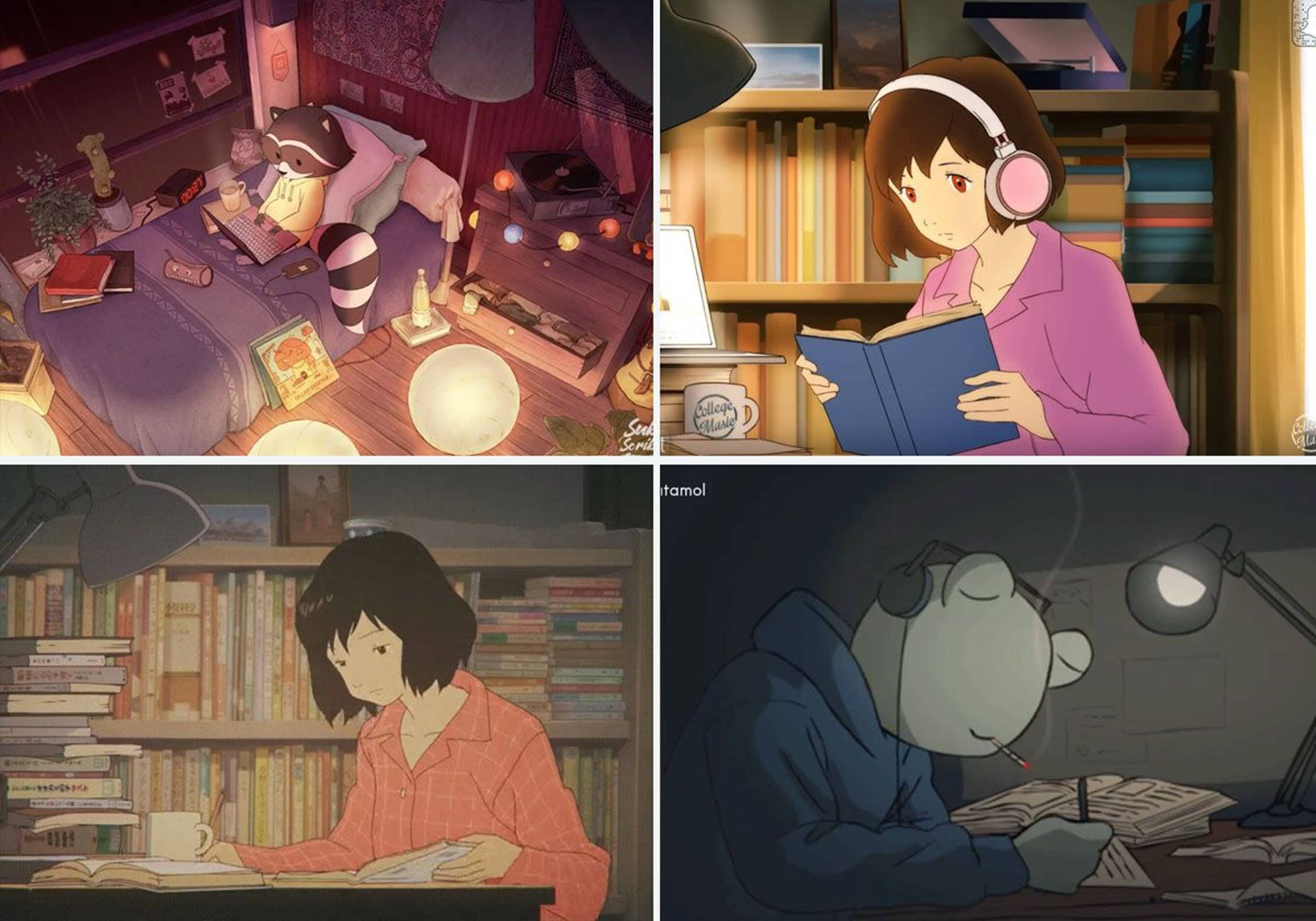Lo Fi Anime Ghibli Characters Collage Wallpaper