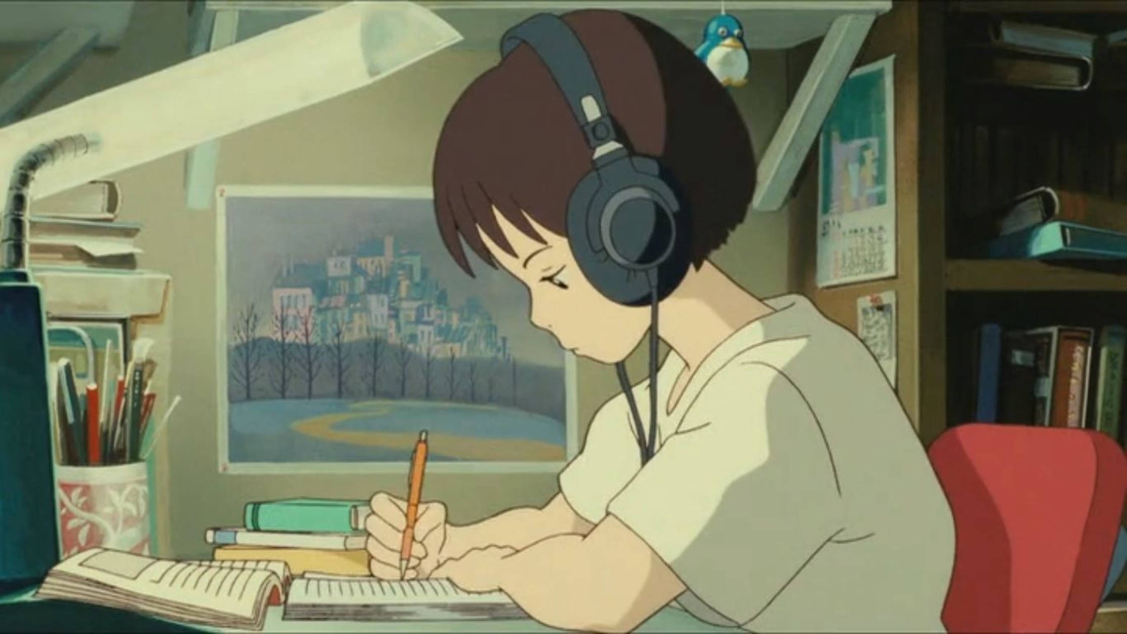 Lo Fi Anime Ghibli Girl Shizuku Tsukishima Wallpaper