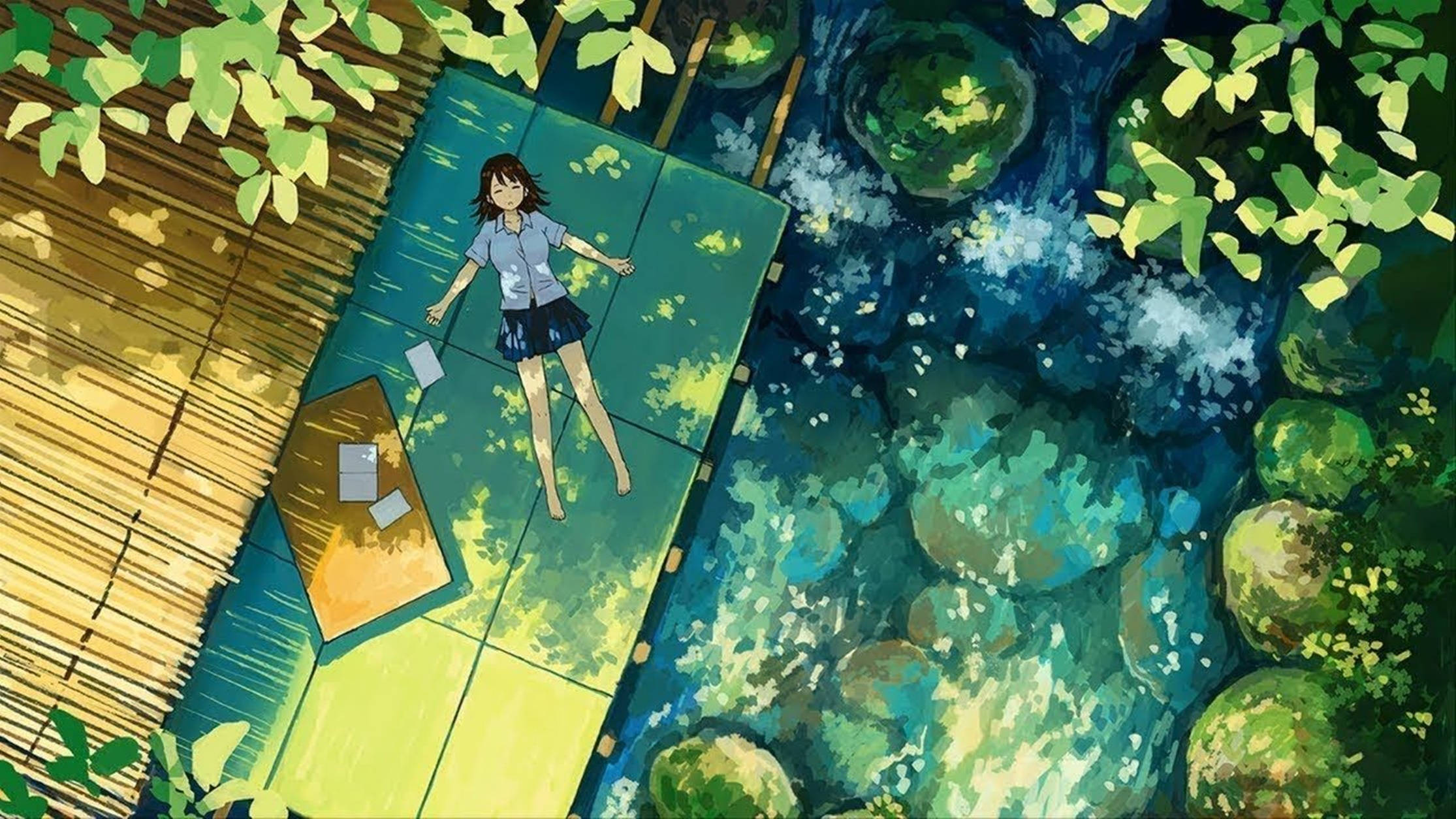Lo Fi Anime Sleeping Schoolgirl Wallpaper