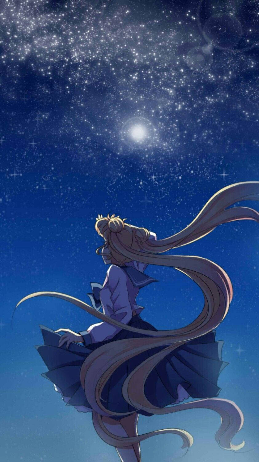 Looking At Stars Sailor Moon Iphone Wallpaper