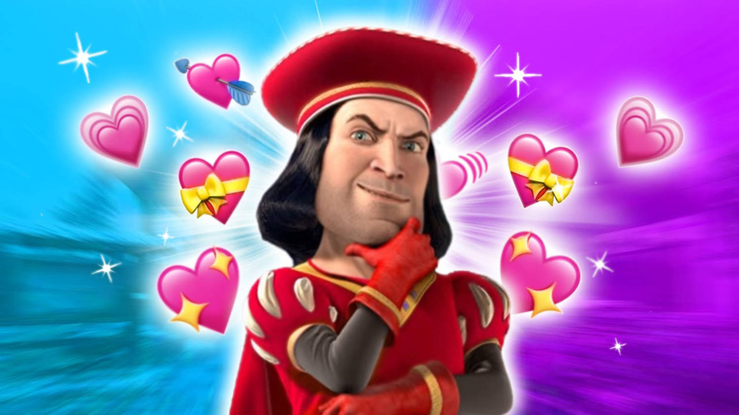 Lord Farquaad Hearts Design Wallpaper