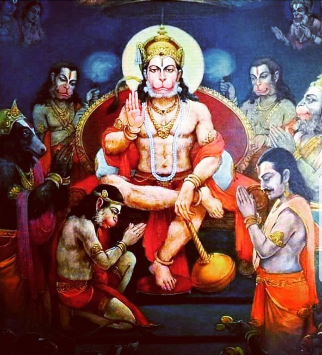 Lord Hanuman Being Praised Wallpaper