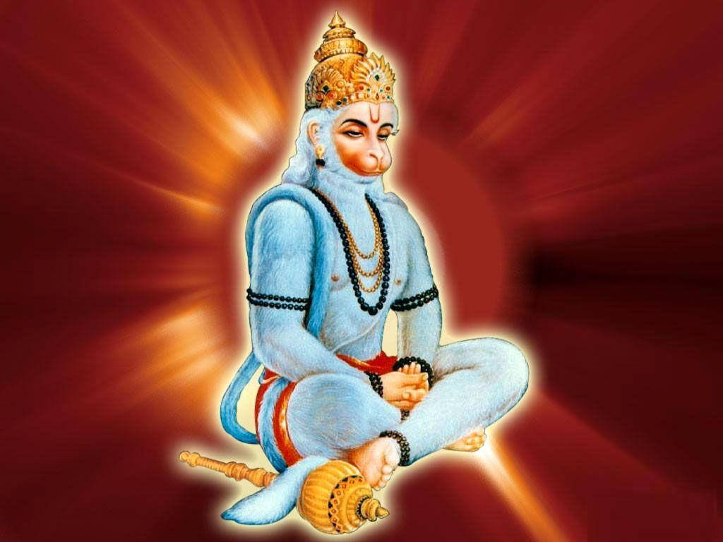Lord Hanuman In Lotus Asana Wallpaper