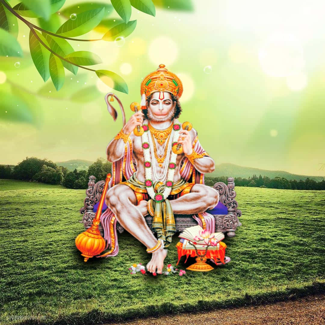 Lord Hanuman Meditative Pose Wallpaper