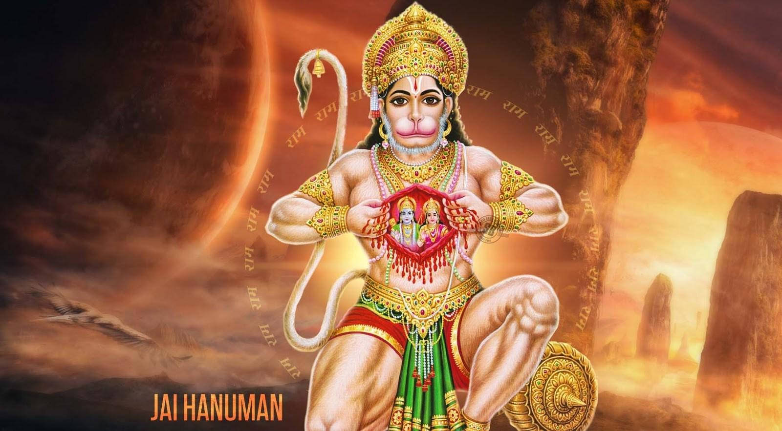 Lord Hanuman Showing Heart Wallpaper