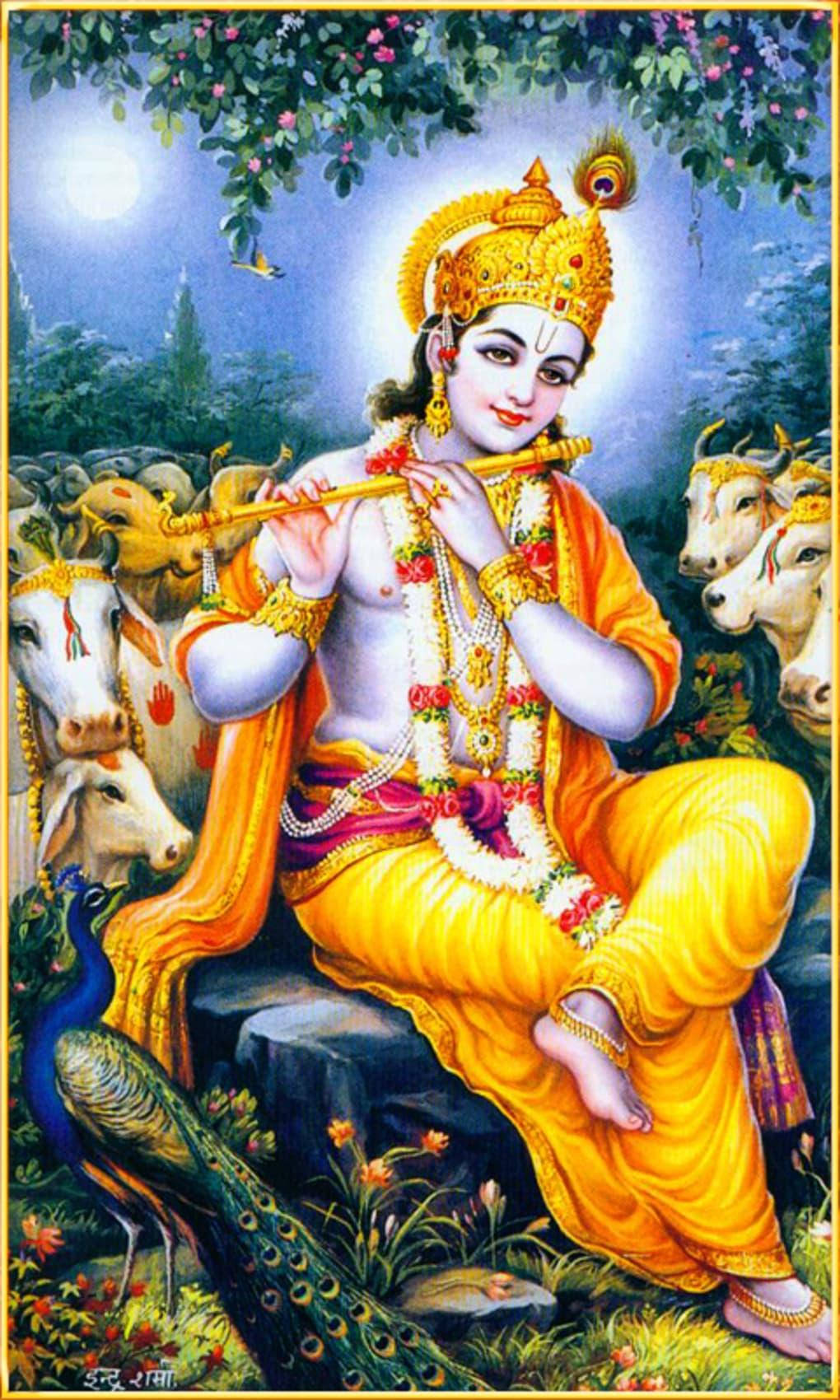 Lord Krishna Ji With Cows Wallpaper