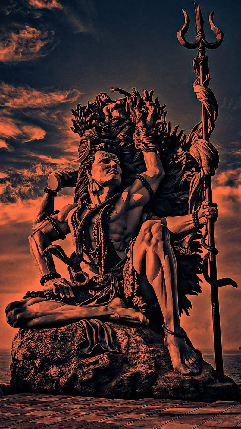 Lord Shiva Angry Brown Statue Wallpaper