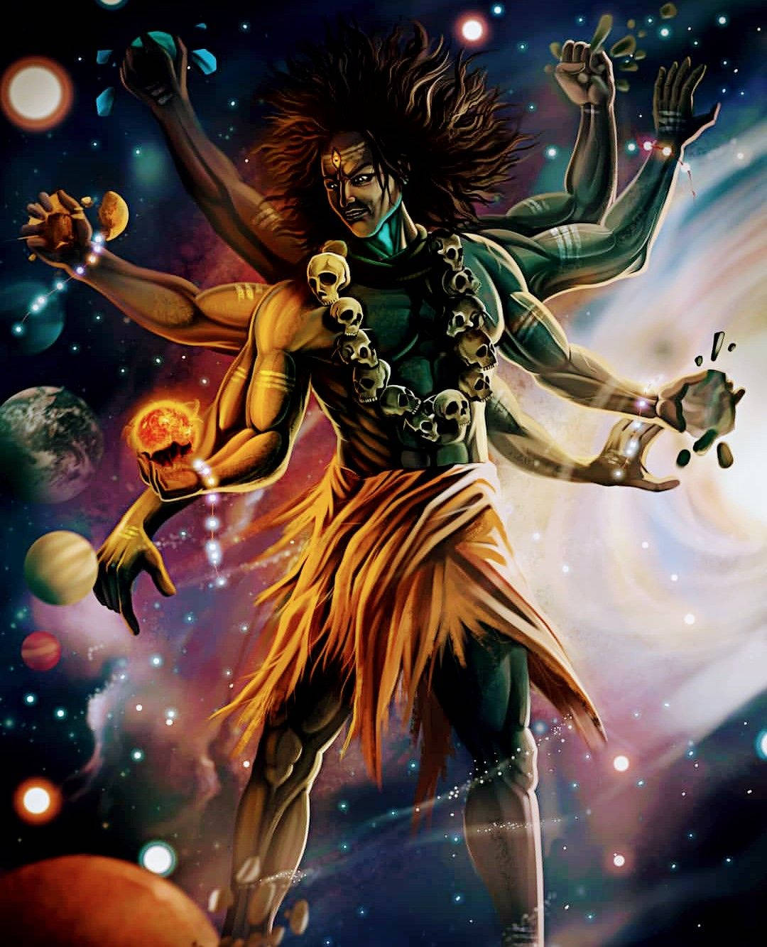 Lord Shiva Mahakal In Universe Hd Wallpaper