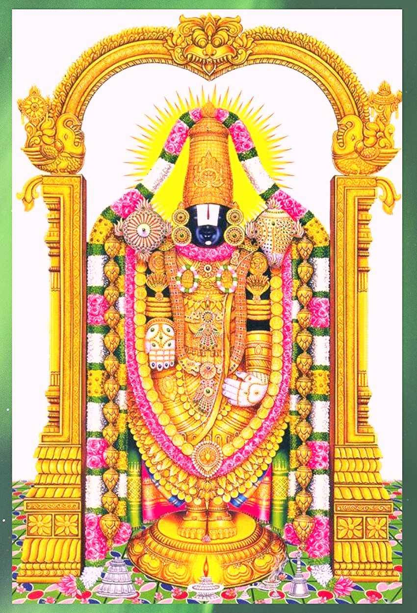 Lord Venkateswara Green Frame Wallpaper