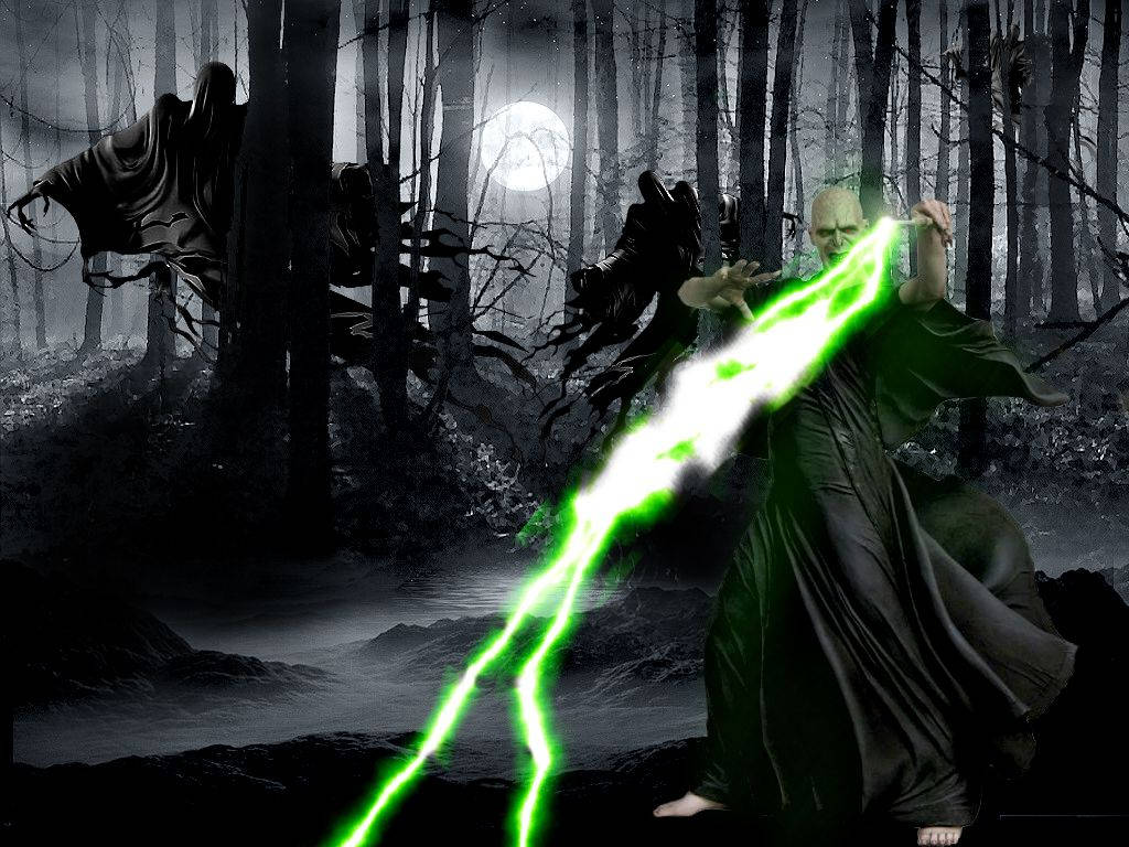 Lord Voldemort Green Magic Wallpaper