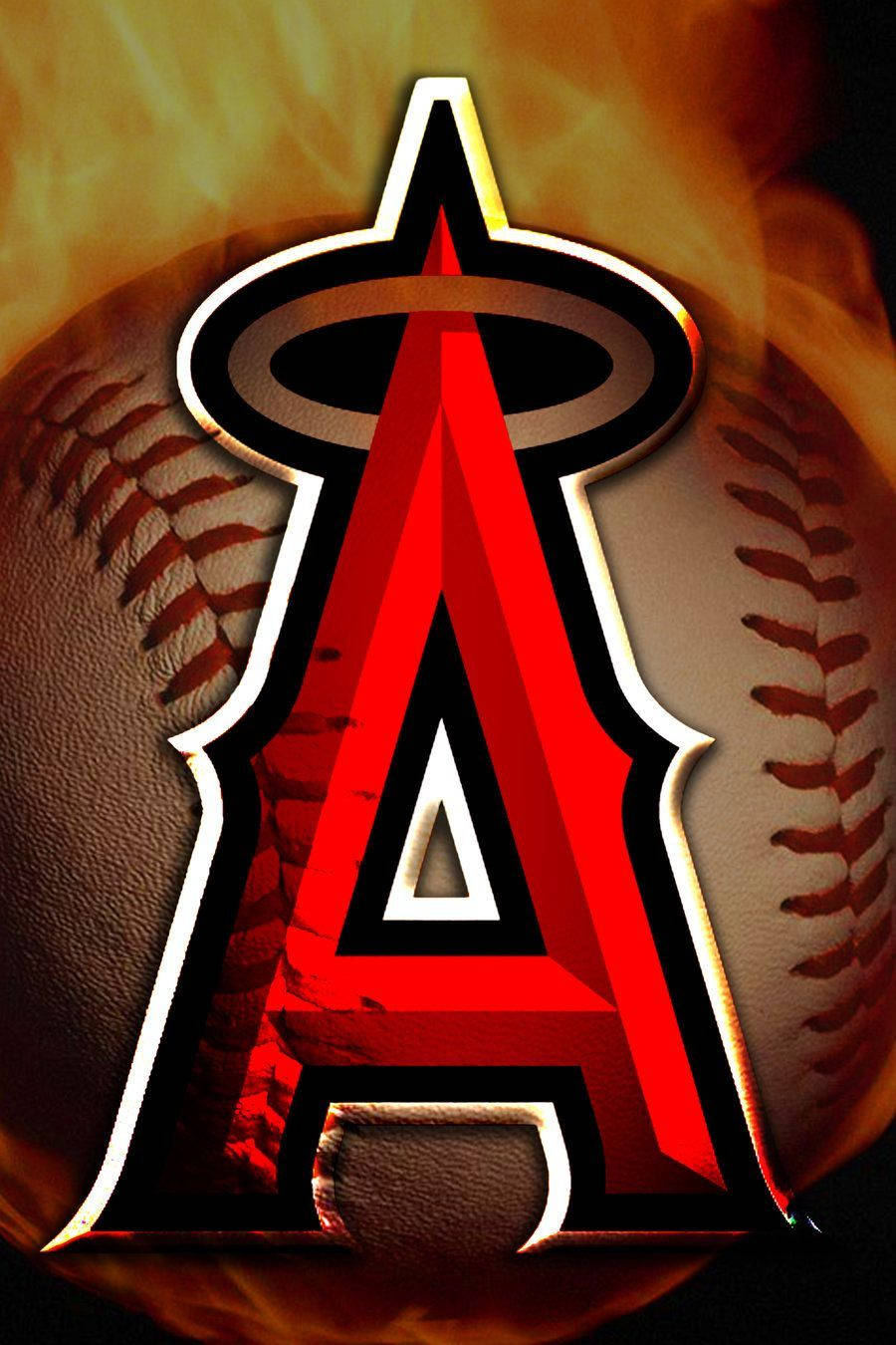 Los Angeles Angels Flaming Baseball Wallpaper