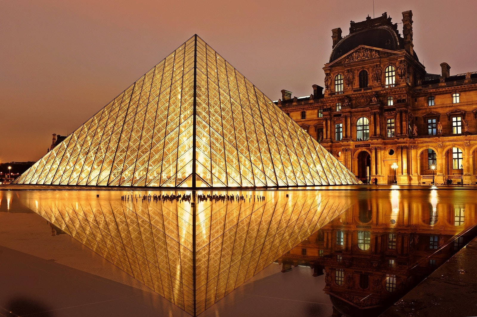 Louvre Pyramid Light Wallpaper