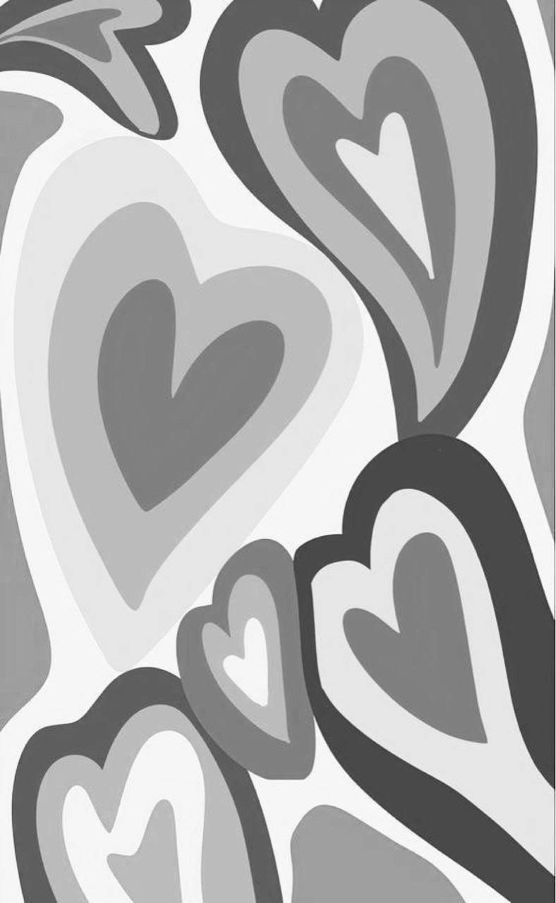 Love Black And White Curved Heart Tunnels Wallpaper