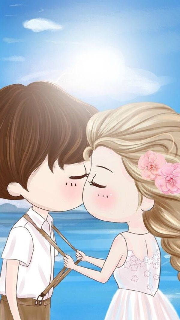 Love Cute Couple Kissing Image Wallpaper