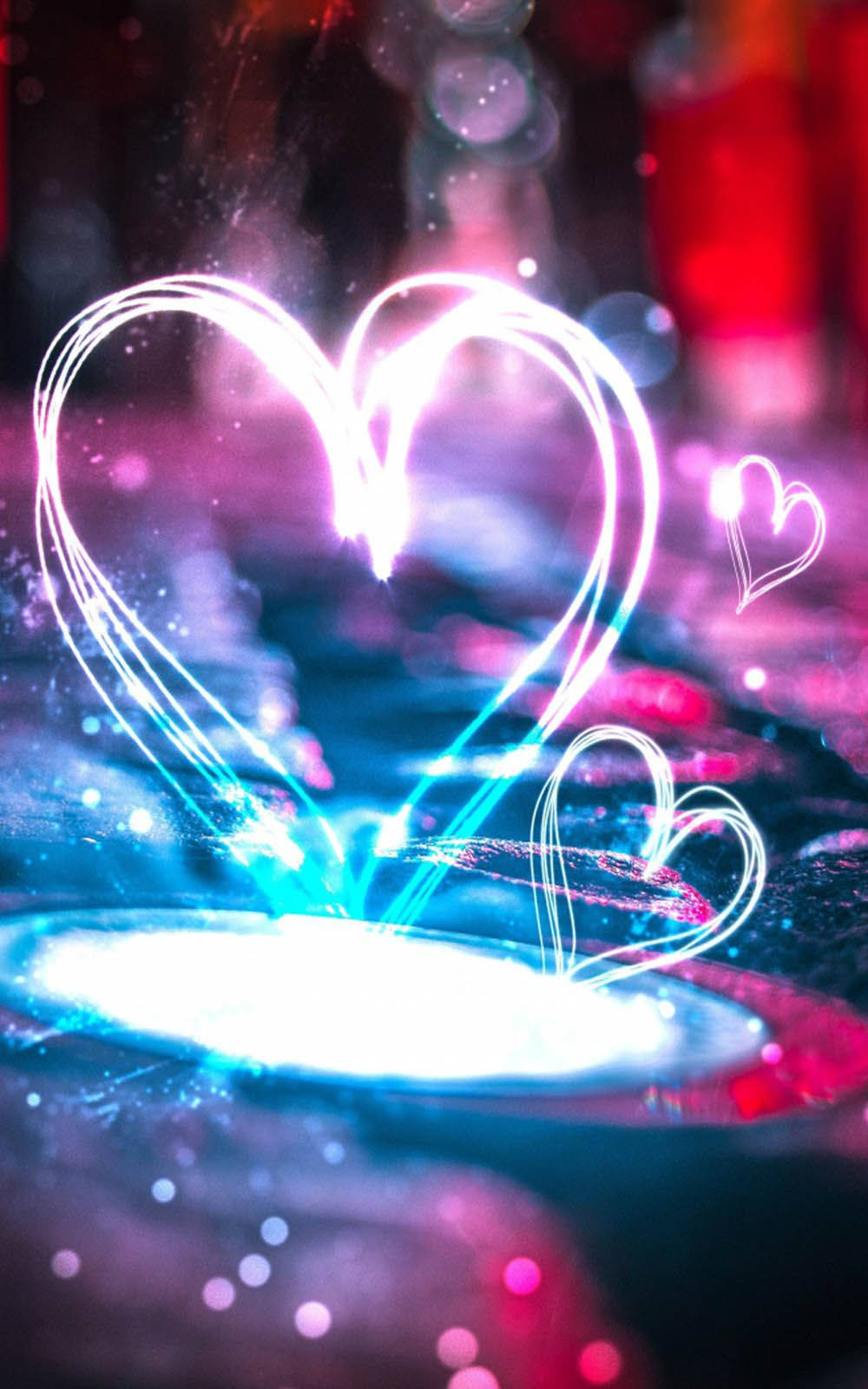 Love Heart Light Shapes Wallpaper