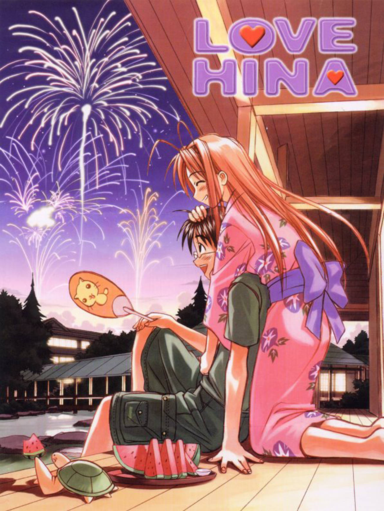Love Hina Fireworks Art Wallpaper
