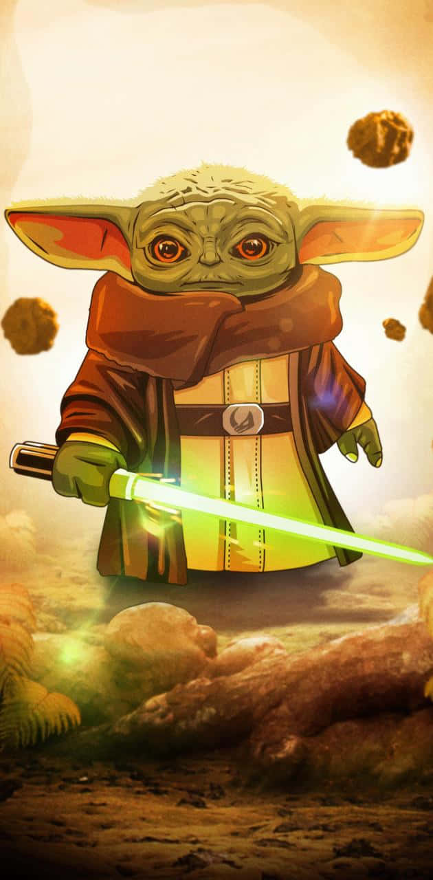 Love Is In The Air With Baby Yoda On Your Iphone Wallpaper