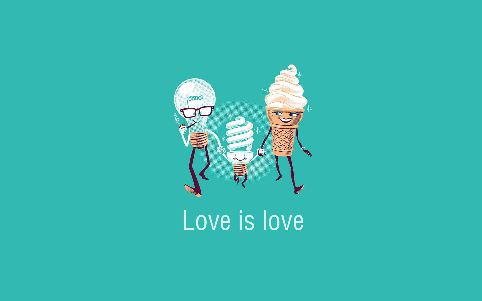 Love Is Love Cartoon Characters Wallpaper