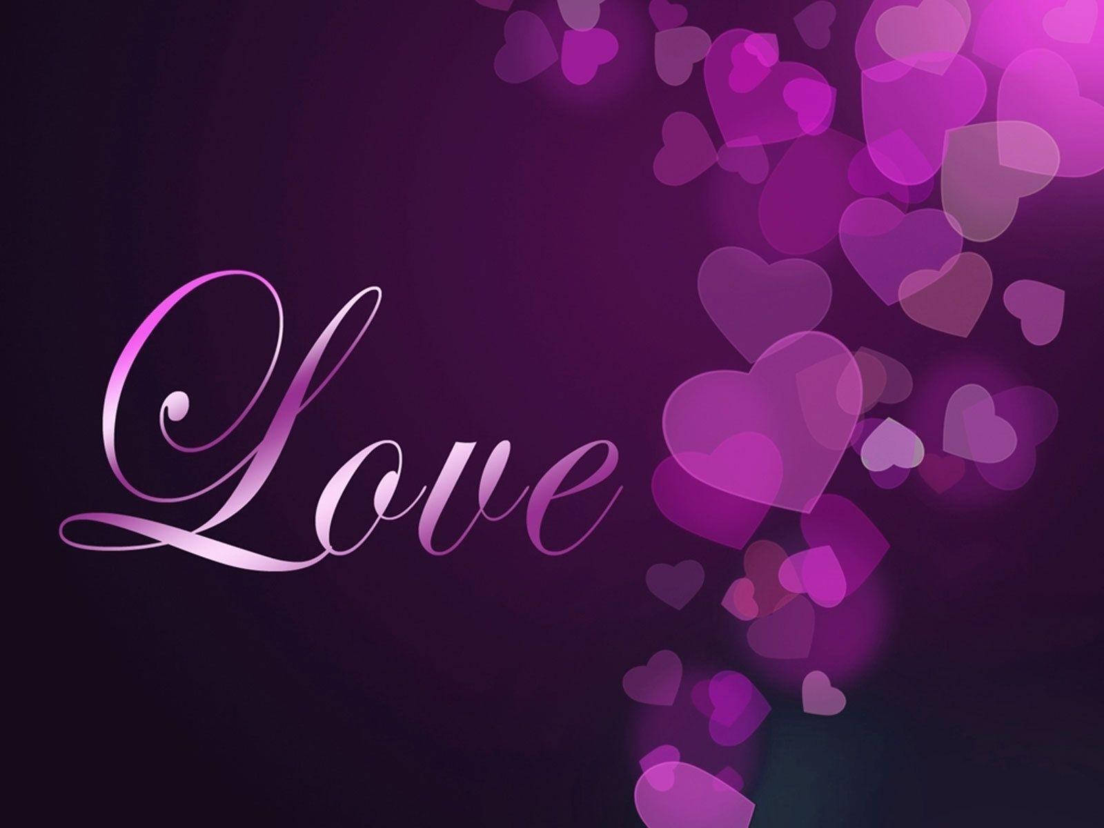 Love Purple Heart Desktop Wallpaper