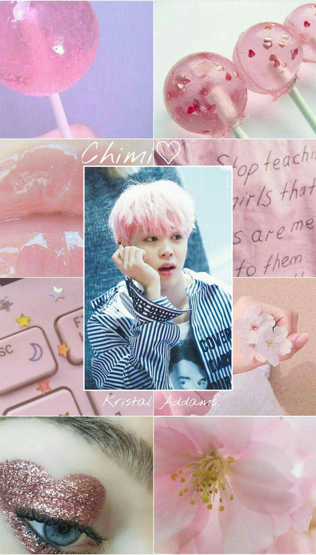 Lovely Jimin Aesthetic In Pink Wallpaper