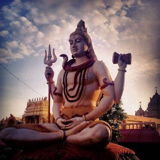 Low Angle View Of Mahadev Statue Hd Wallpaper