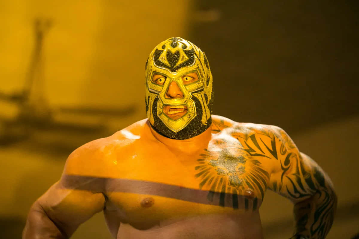 Luchadorin Golden Mask Wallpaper