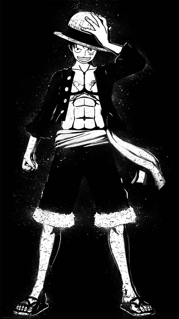 Luffy Black Backdrop With Chalk Wallpaper