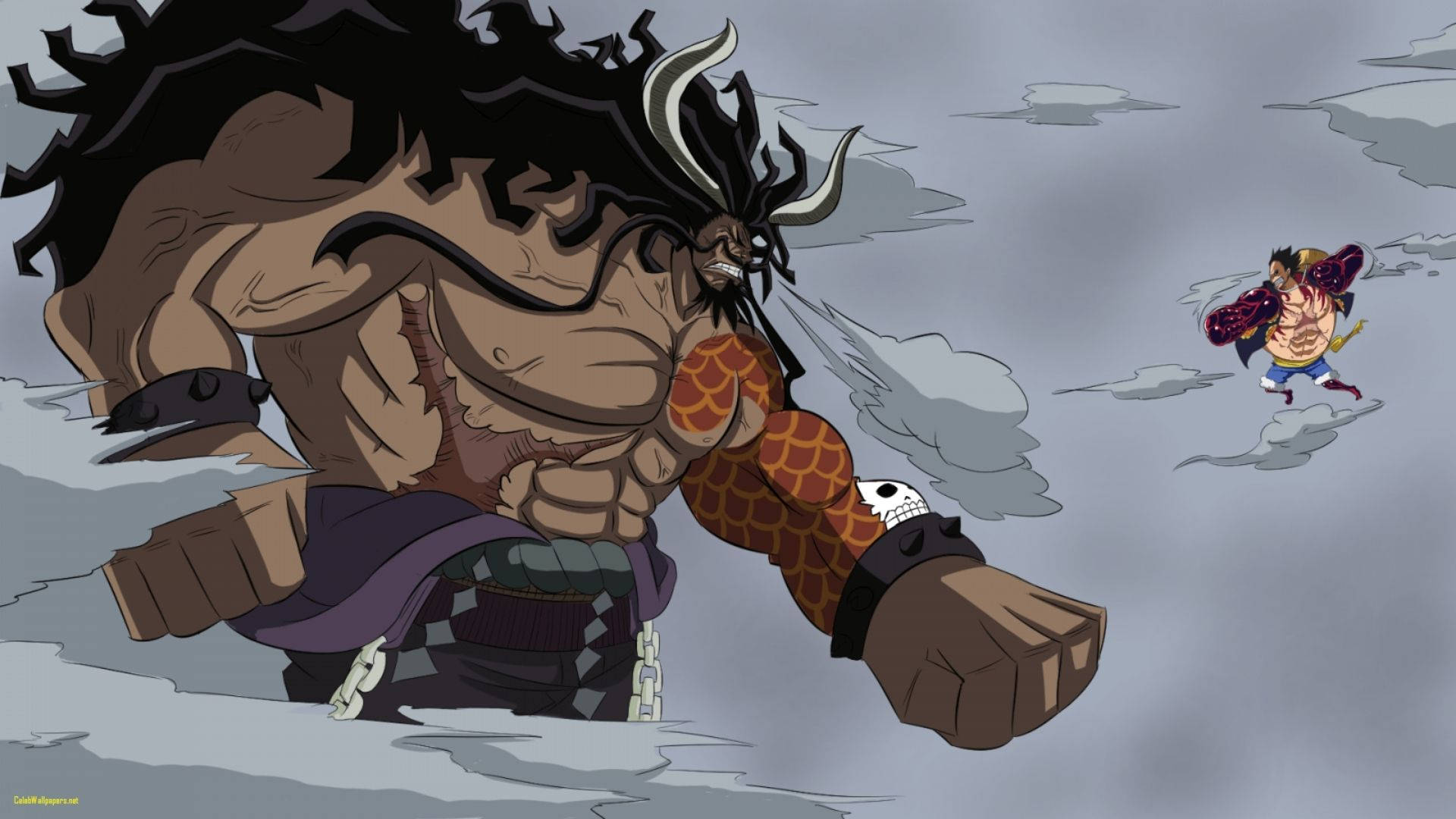 Download free Luffy Gear 4 And Kaido Human Wallpaper - MrWallpaper.com