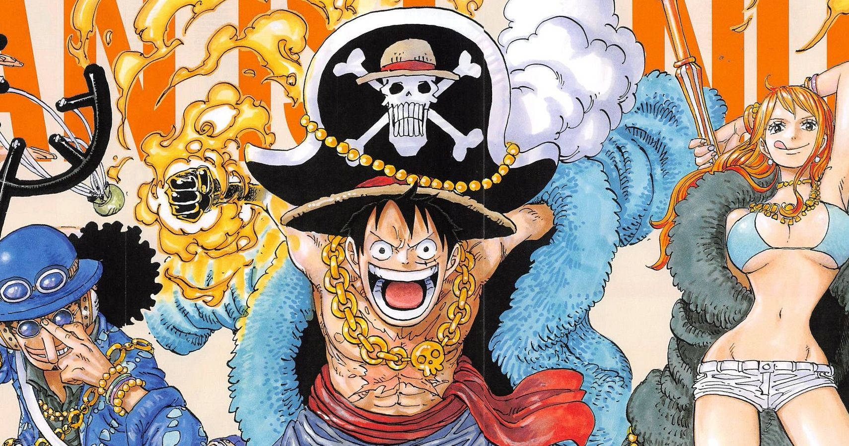 Luffy With One Piece Crew Wallpaper