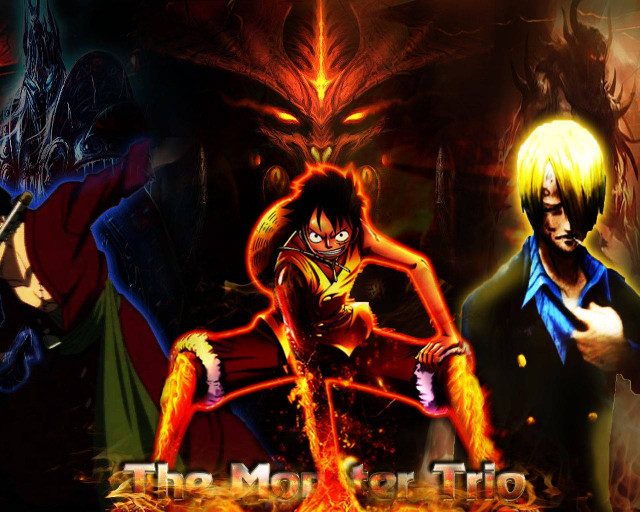 Luffy Zoro Sanji One Piece Trio Fan Art Wallpaper