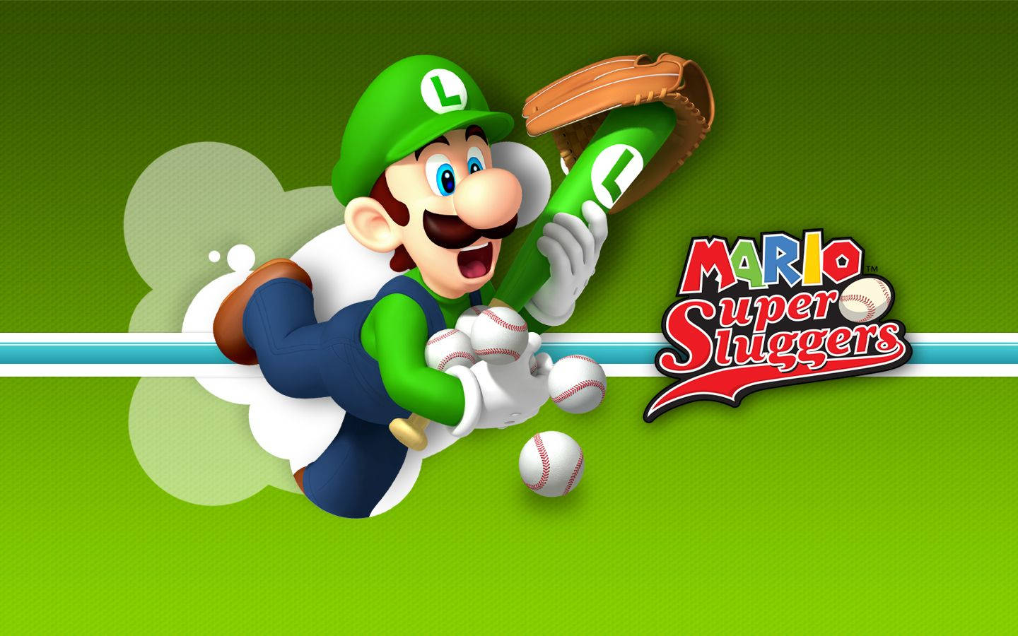 Luigi On Mario Super Sluggers Wallpaper