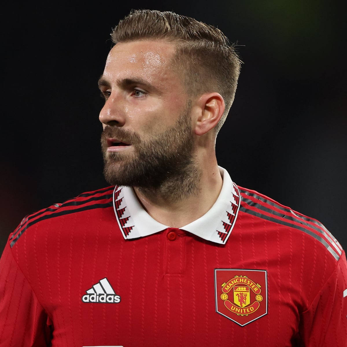 Luke Shaw With Black Background Wallpaper