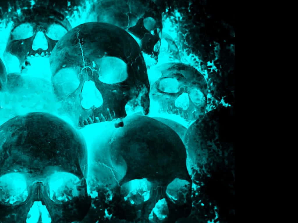 Luminous Flaming Skull Wallpaper