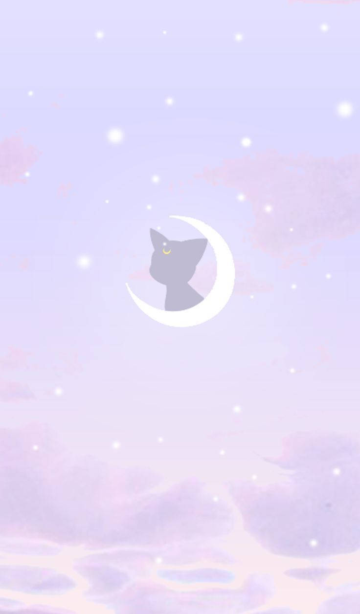 Luna With Crescent Moon Sailor Moon Iphone Wallpaper