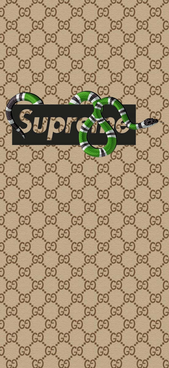 Luxurious Fusion Of Supreme Gucci Design Wallpaper