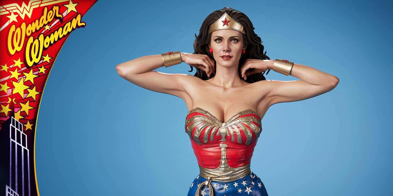 Lynda Carter Wonder Woman Pose Wallpaper