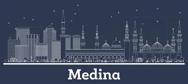 Madina City In Blue Graphic Art Wallpaper