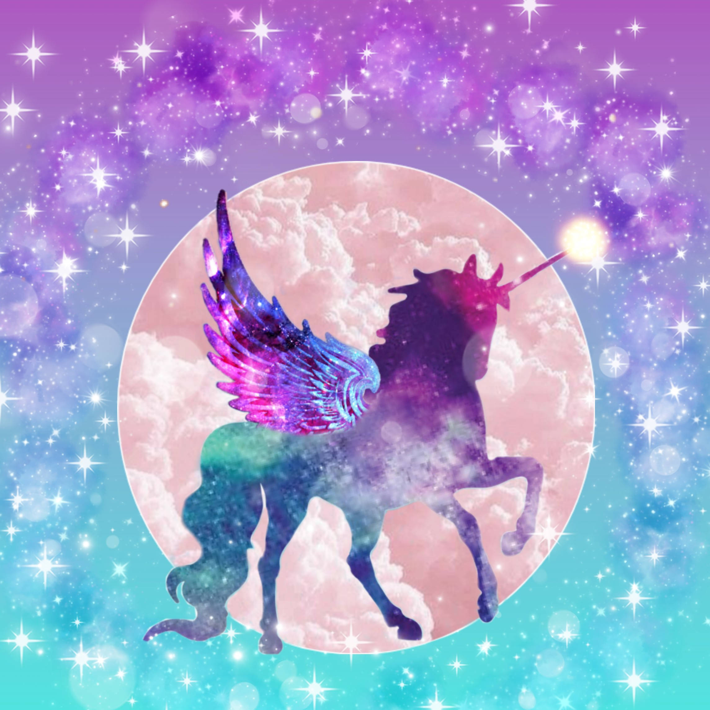Magical Galaxy Unicorn Silhouette Art Wallpaper
