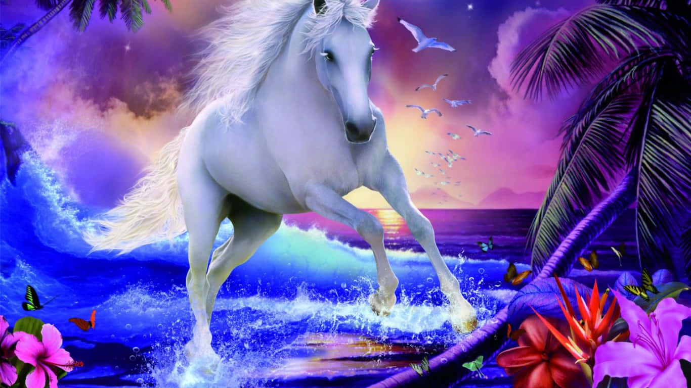 Magical Unicorn Running Wallpaper