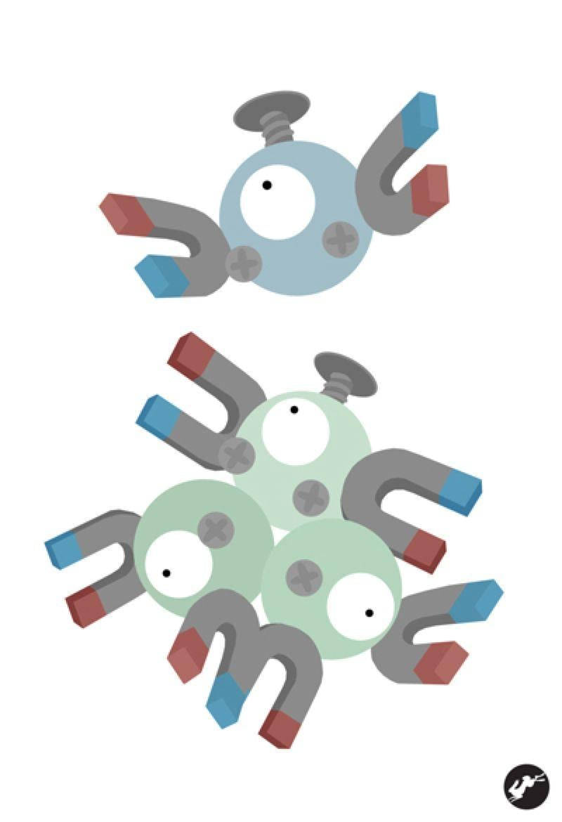 Magnemite And Magneton Art Wallpaper