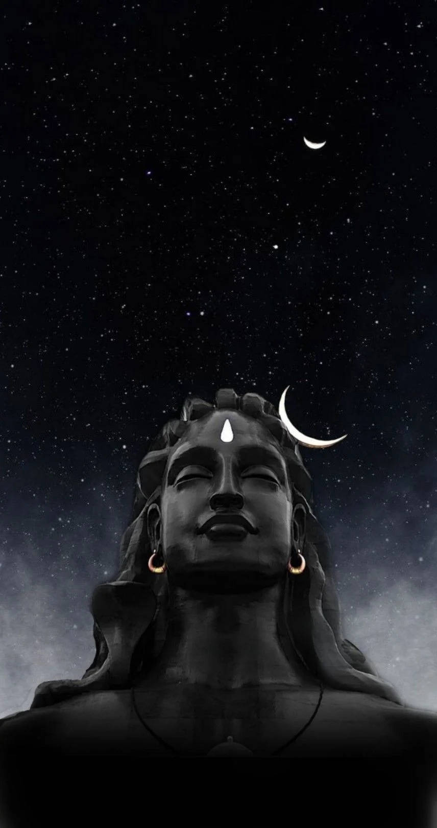 Mahadev Statue Under The Nightsky Hd Wallpaper
