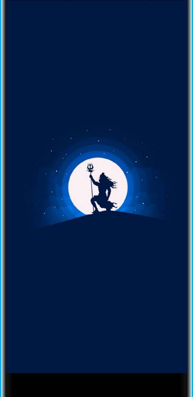 Mahakal 3d Silhouette On Moon Wallpaper