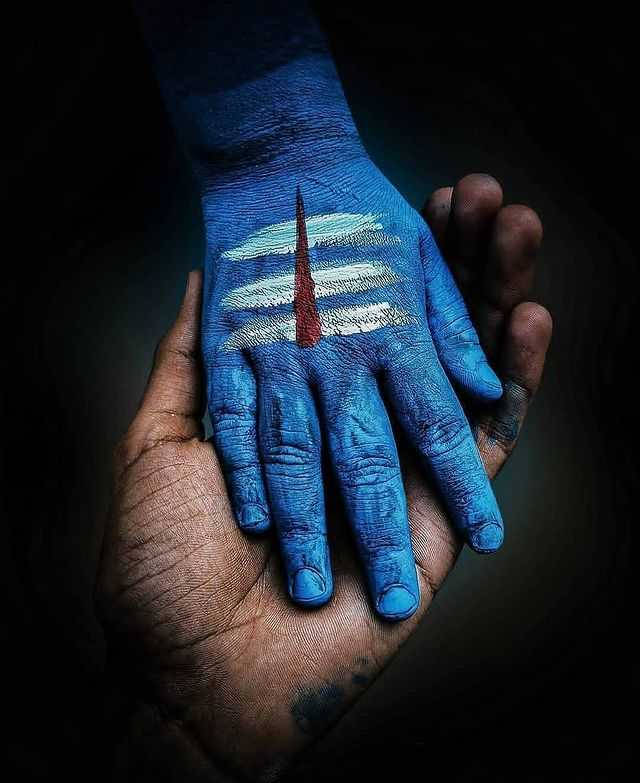 Mahakal Blue Hand Wallpaper